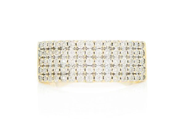 0.20ct Diamond 5 Row Miracle Set Ring 18K Solid Gold