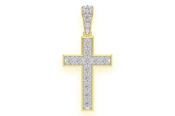 0.25ct Diamond Miracle Set Cross Pendant 18K Solid Gold