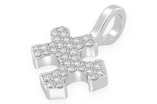 0.25ct Diamond Puzzle Piece Pendant 18K Solid Gold - Image 8