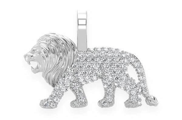 0.30ct Diamond Walking Lion Pendant 18K Solid Gold - Image 2
