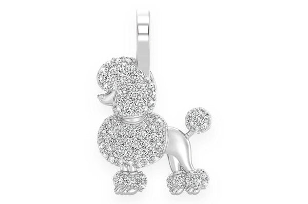 0.33ct Diamond Poodle Pendant 18K Solid Gold - Image 7