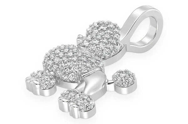 0.33ct Diamond Poodle Pendant 18K Solid Gold - Image 8