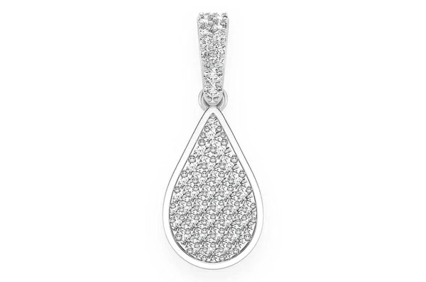 0.33ct Diamond Water Drop Pendant 18K Solid Gold - Image 7