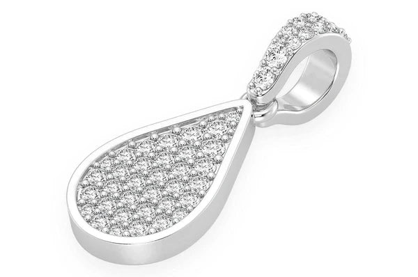 0.33ct Diamond Water Drop Pendant 18K Solid Gold - Image 8