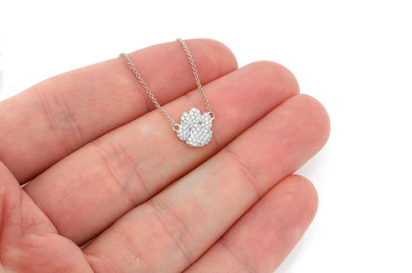 0.35ct Diamond Dog Paw Connected Necklace 18K Solid Gold - Image 6