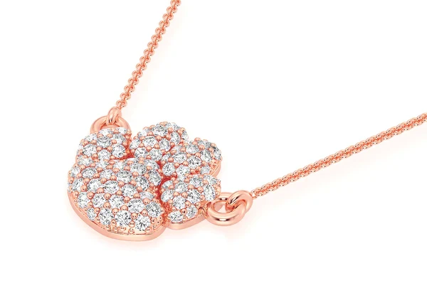 0.35ct Diamond Dog Paw Connected Necklace 18K Solid Gold - Image 8