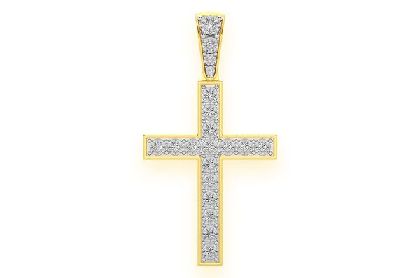 0.35ct Diamond Miracle Set Cross Pendant 18K Solid Gold