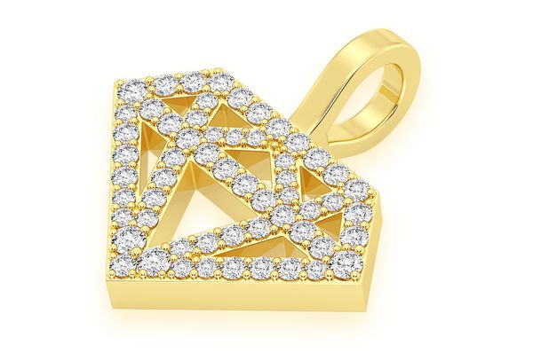 0.35ct Diamond Silhouette Pendant 18K Solid Gold - Image 2