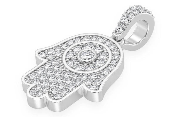 0.45ct Diamond Hamsa Pendant 18K Solid Gold - Image 5