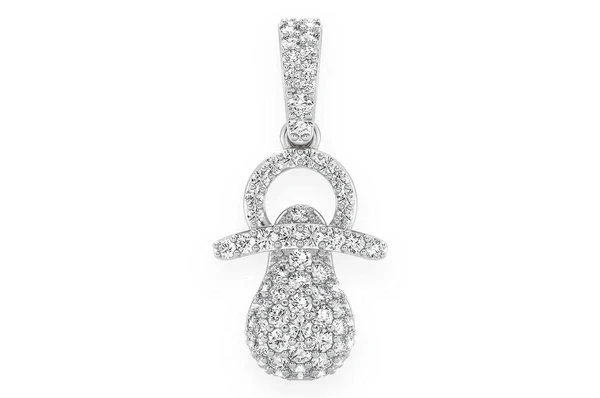 0.50ct Diamond Baby Pacifier Pendant 18K Solid Gold - Image 4