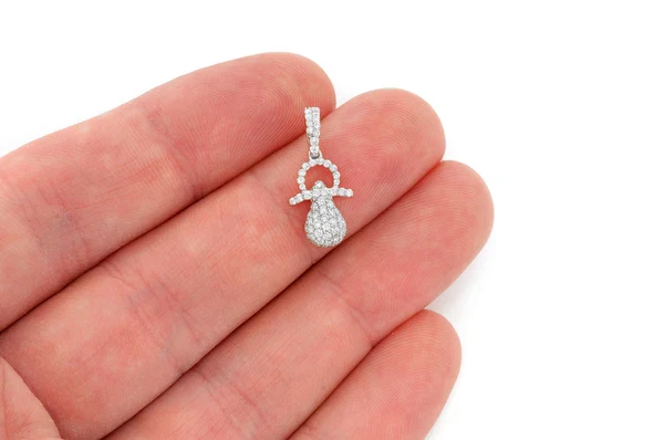 0.50ct Diamond Baby Pacifier Pendant 18K Solid Gold - Image 6