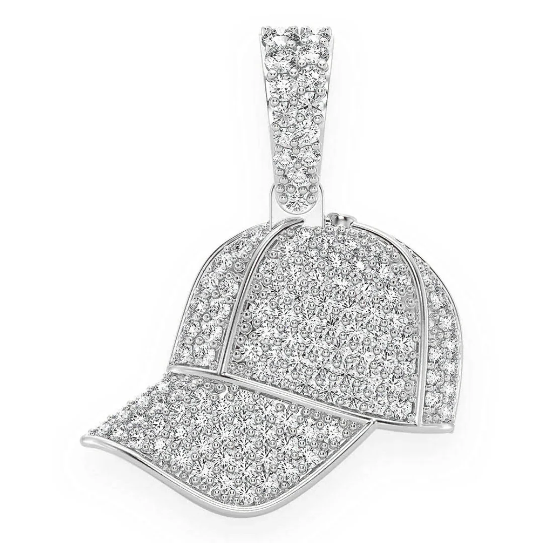 0.50ct Diamond Baseball Cap Pendant 18K Solid Gold - Image 4
