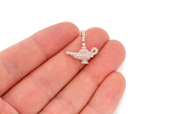0.50ct Diamond Magic Lamp Pendant 18K Solid Gold - Image 6