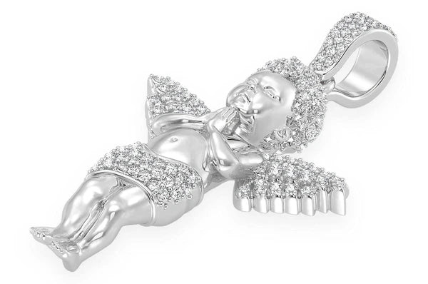 0.50ct Diamond Praying Angel Pendant 18K Solid Gold - Image 8