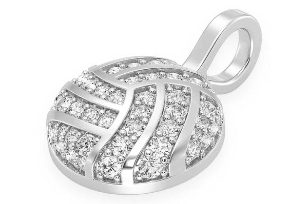 0.50ct Diamond Volleyball Pendant 18K Solid Gold - Image 5