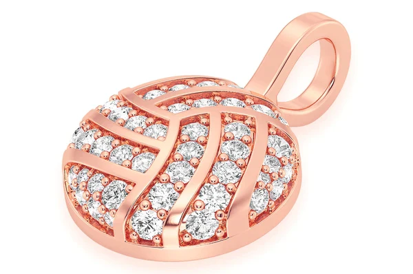 0.50ct Diamond Volleyball Pendant 18K Solid Gold - Image 8