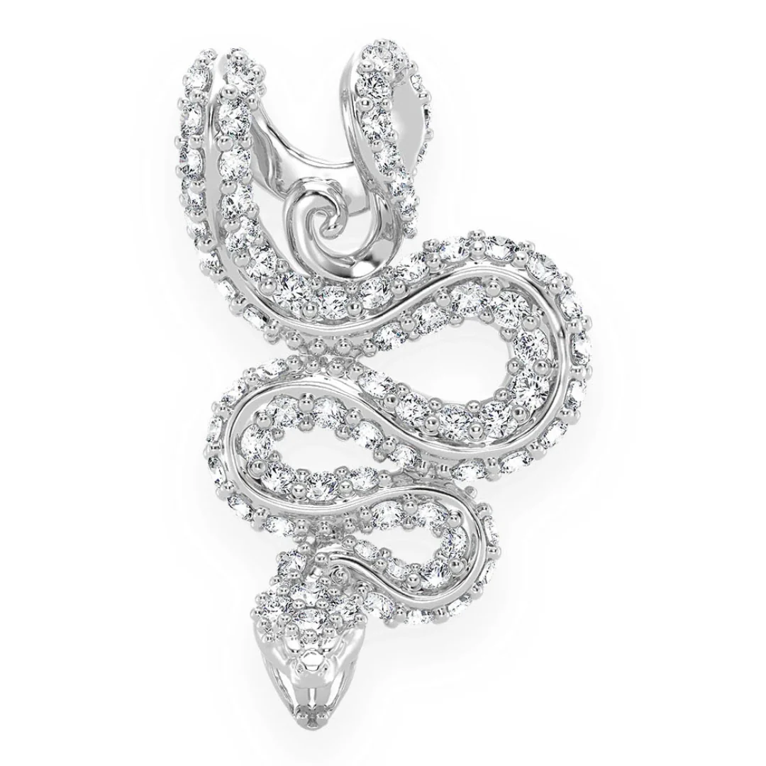 0.60ct Diamond Attacking Snake Pendant 18K Solid Gold - Image 3