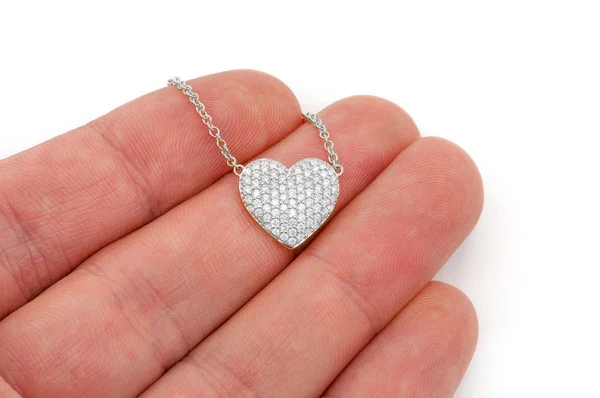 0.60ct Diamond Bubbly Heart Connected Necklace 18K Solid Gold - Image 6