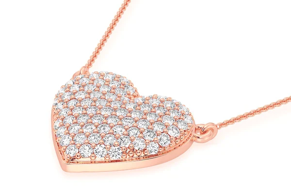 0.60ct Diamond Bubbly Heart Connected Necklace 18K Solid Gold - Image 8
