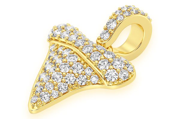 0.60ct Diamond Shark Tooth Pendant 18K Solid Gold - Image 2