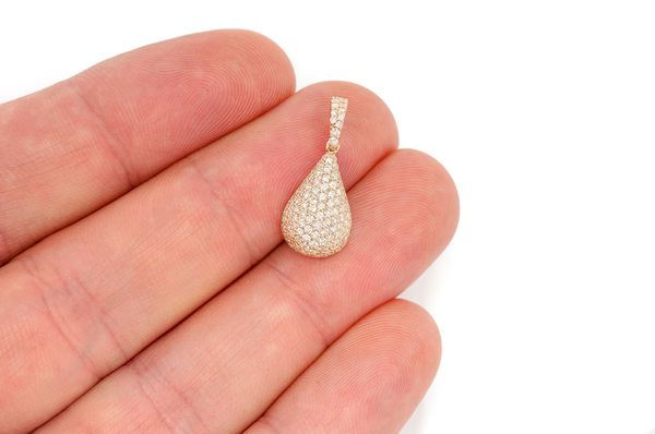 0.60ct Diamond Water Drop Pendant 18K Solid Gold - Image 3