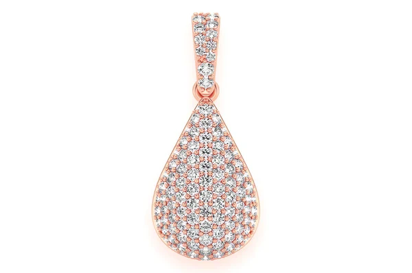 0.60ct Diamond Water Drop Pendant 18K Solid Gold - Image 7