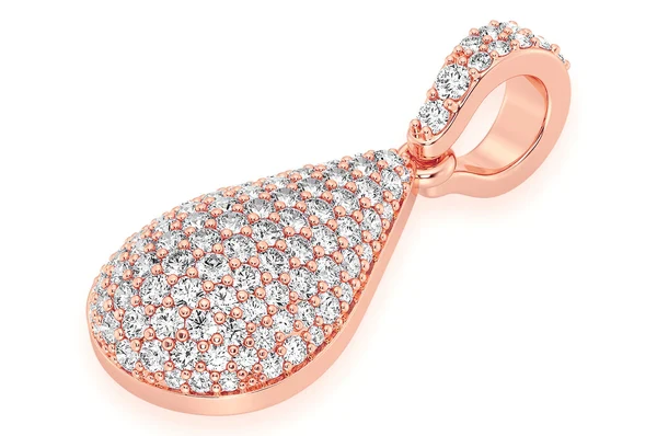 0.60ct Diamond Water Drop Pendant 18K Solid Gold - Image 8