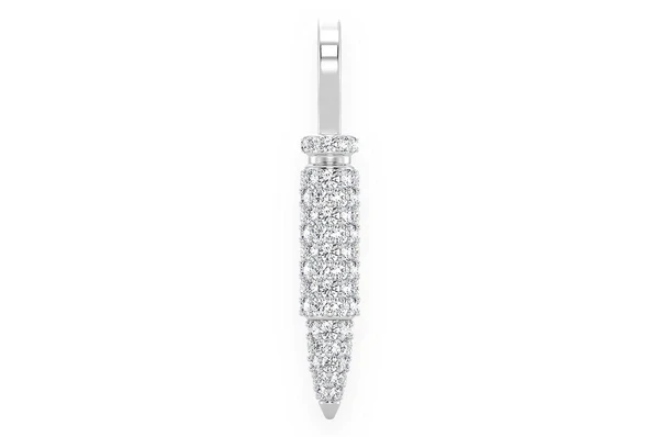 0.65ct Diamond Bullet Pendant 18K Solid Gold - Image 4
