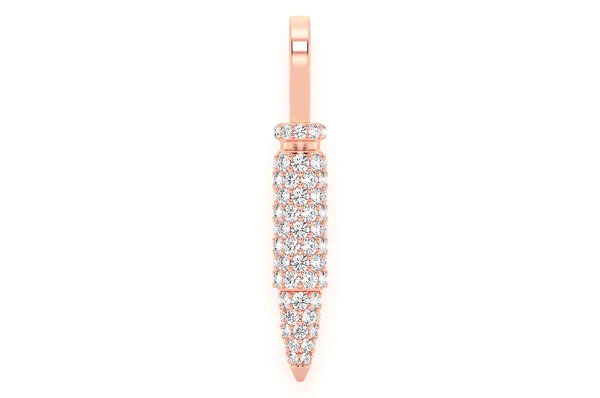 0.65ct Diamond Bullet Pendant 18K Solid Gold - Image 7