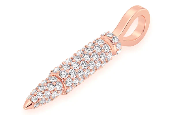 0.65ct Diamond Bullet Pendant 18K Solid Gold - Image 8
