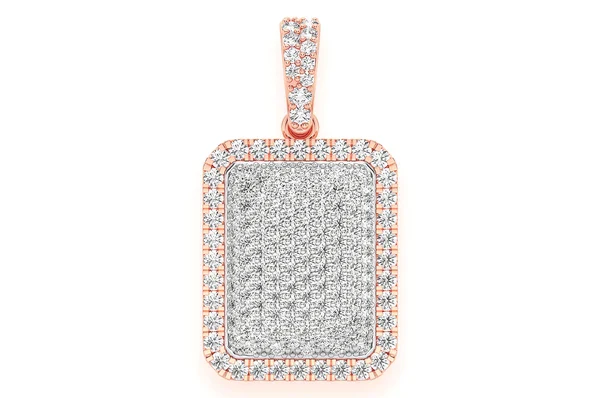 0.65ct Diamond Pillow Double Layer Pendant 18K Solid Gold - Image 7