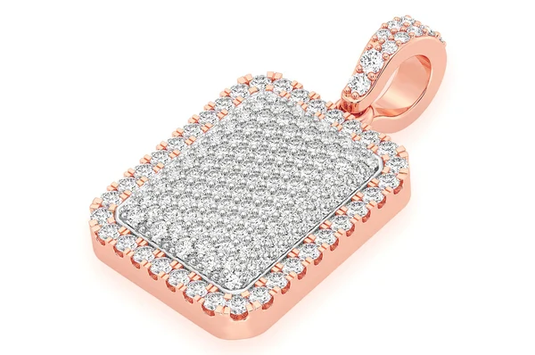0.65ct Diamond Pillow Double Layer Pendant 18K Solid Gold - Image 8