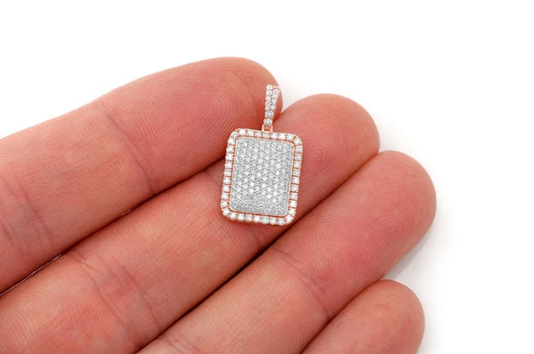 0.65ct Diamond Pillow Double Layer Pendant 18K Solid Gold - Image 9