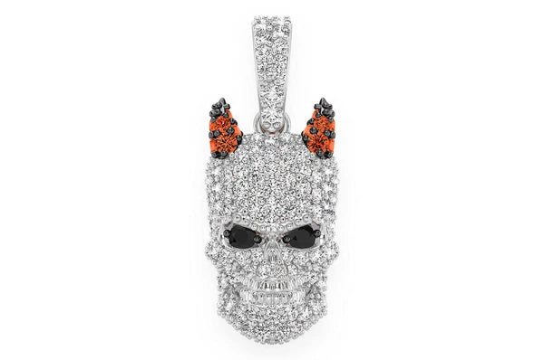 0.65ct Diamond Skull Horns Pendant 18K Solid Gold - Image 4