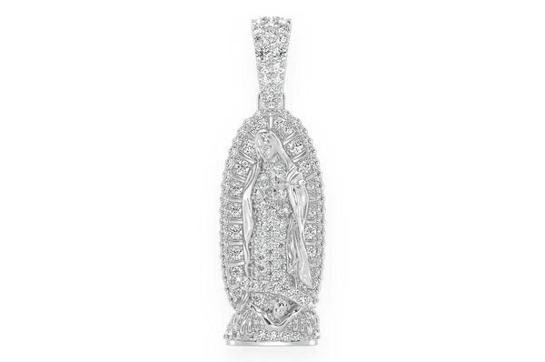0.65ct Diamond Virgin De Guadalupe Pendant 18K Solid Gold - Image 7