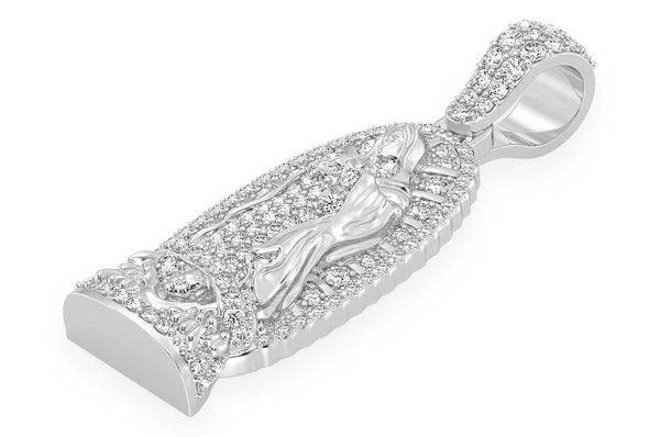 0.65ct Diamond Virgin De Guadalupe Pendant 18K Solid Gold - Image 8