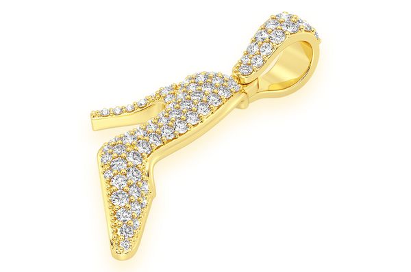 0.66ct Diamond High Heel Pendant 18K Solid Gold - Image 2