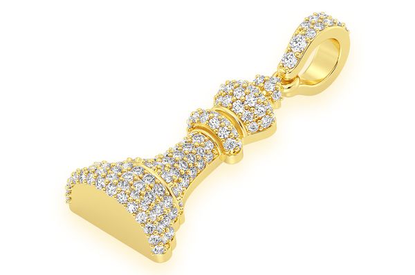 0.66ct Diamond King Chess Piece Pendant 18K Solid Gold - Image 2
