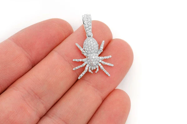 0.70ct Diamond Spider Pendant 18K Solid Gold - Image 6