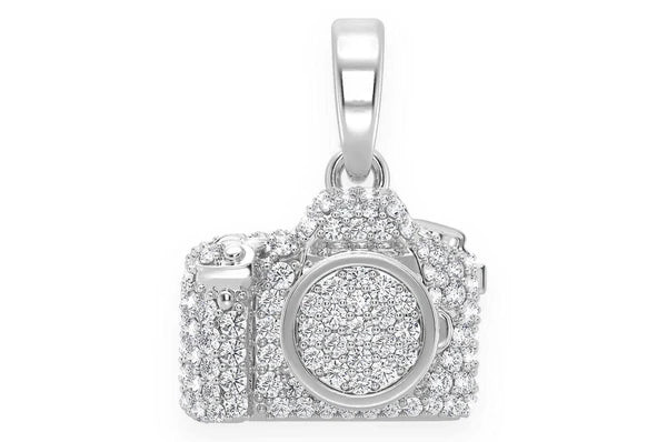 0.75ct Diamond Camera Pendant 18K Solid Gold - Image 4