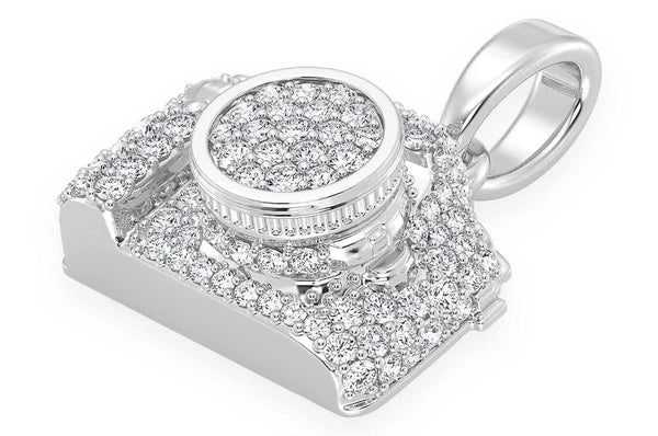 0.75ct Diamond Camera Pendant 18K Solid Gold - Image 5