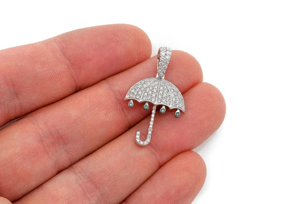 0.75ct Diamond Drip Umbrella Pendant 18K Solid Gold - Image 9