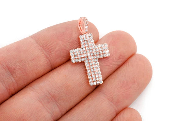 0.75ct Diamond Half Bezel Cross Pendant 18K Solid Gold - Image 9