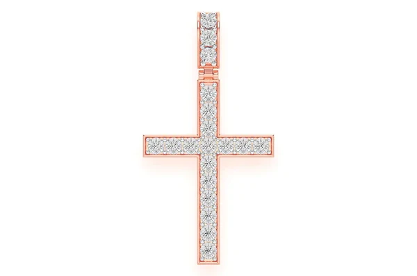 0.75ct Diamond Miracle Set Cross Pendant 18K Solid Gold - Image 7