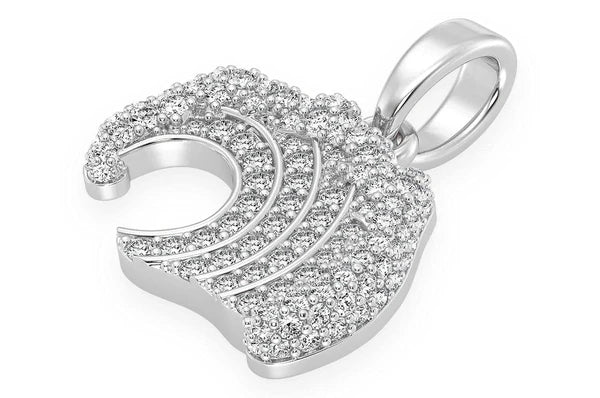 0.75ct Diamond Ocean Wave Pendant 18K Solid Gold - Image 5