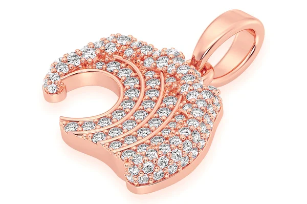 0.75ct Diamond Ocean Wave Pendant 18K Solid Gold - Image 8