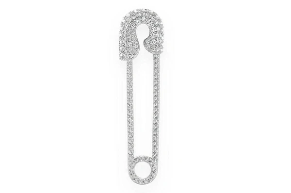 0.80ct Diamond Safety Pin Pendant 18K Solid Gold - Image 11