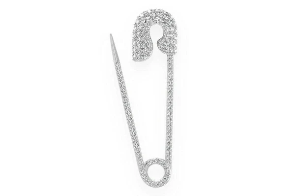 0.80ct Diamond Safety Pin Pendant 18K Solid Gold - Image 13