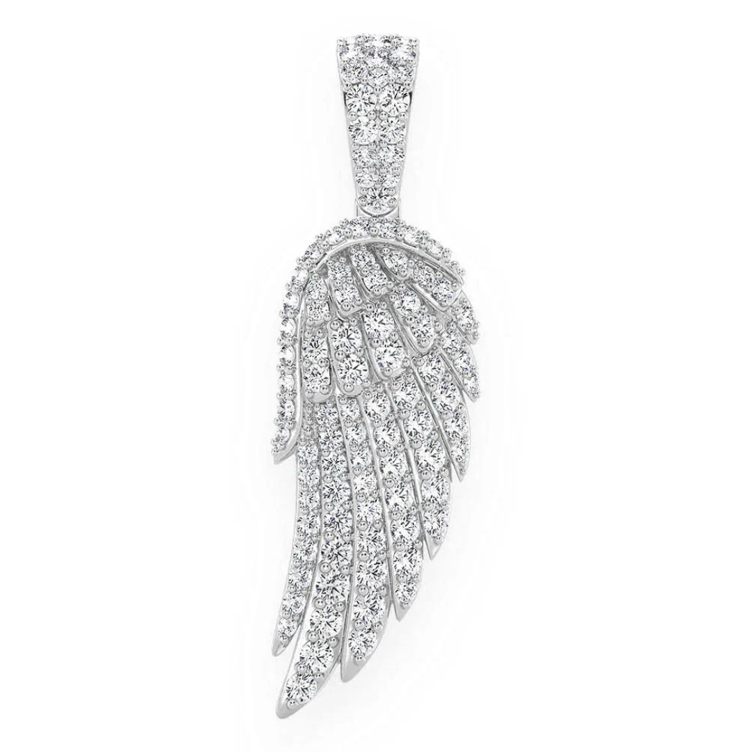 0.85ct Diamond Angel Wing Pendant 18K Solid Gold - Image 7