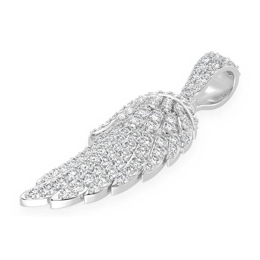 0.85ct Diamond Angel Wing Pendant 18K Solid Gold - Image 8